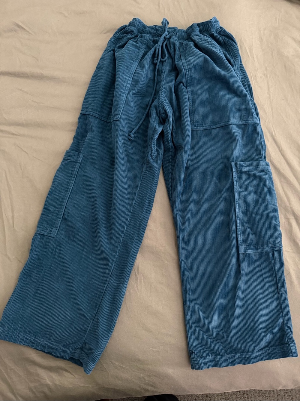 BIG BUD PRESS CORDUROY DROP POCKET CARGO PANTS - BLUE